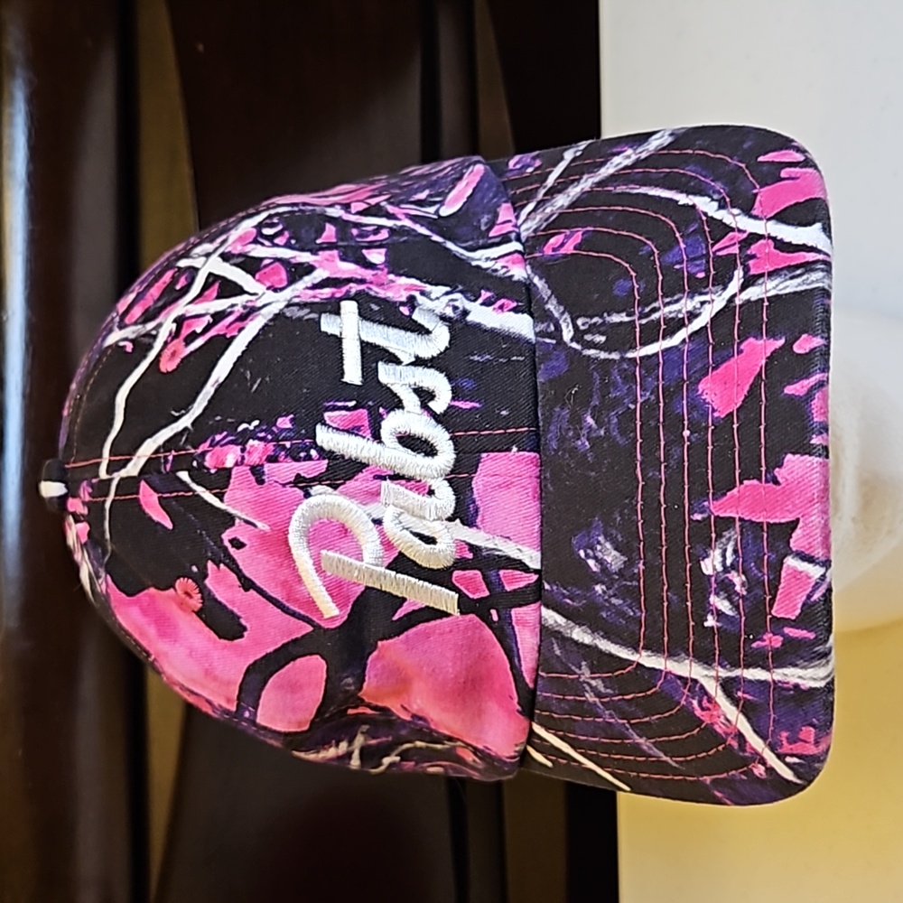 PABST CAP HAT PINK CAMO PURPLE BLACK ADJUSTABLE STRAP CAMOUFLAGE